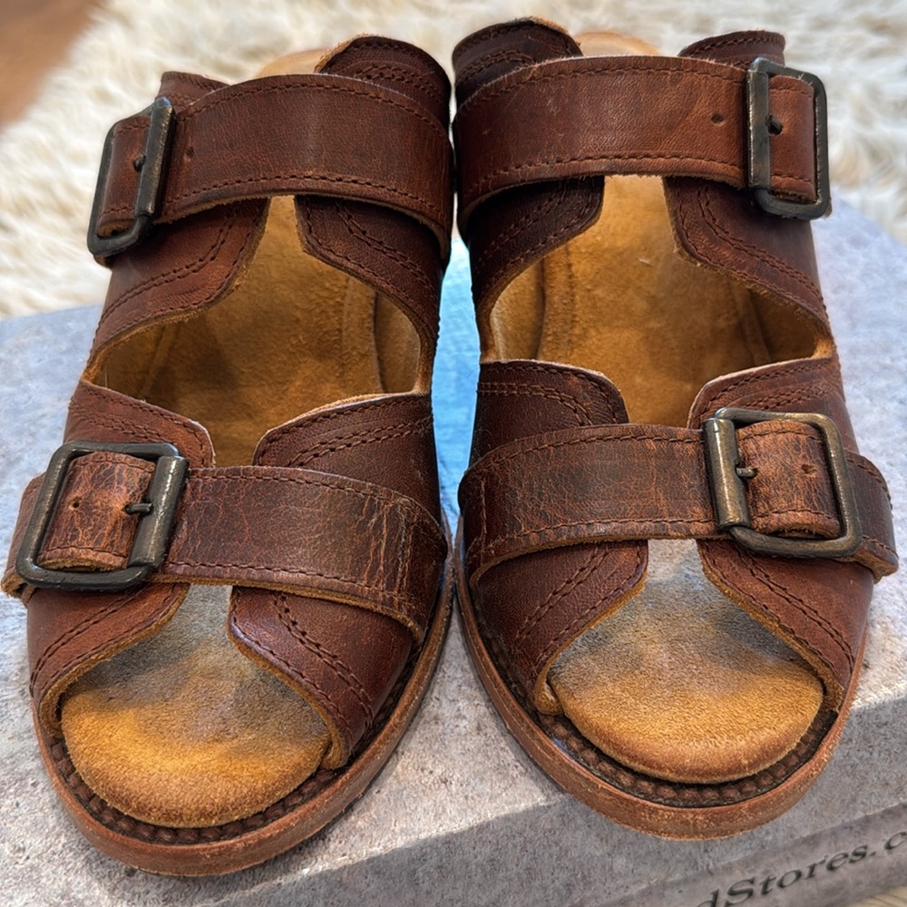 Freebird Caprice sandals cognac 7 gently used - Picture 7 of 7